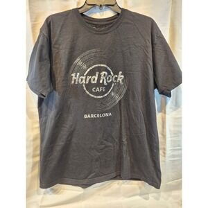 Hard Rock Cafe Barcelona T Shirt Men's X Large Black Short Sleeve Cotton